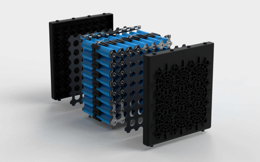 A deconstructed battery